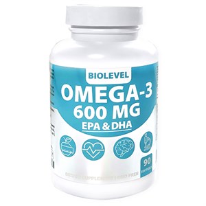 Omega-3 600 MG EPA & DHA BioLevel 60% Концентрат 90 капсул (30 порций Омега-3: 1800 мг. ЭПК 990 мг. ДГК 660 мг.)