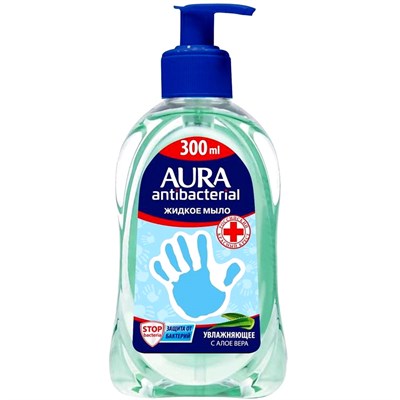 Aura жидкое мыло антибактериальное с алоэ 300 мл.