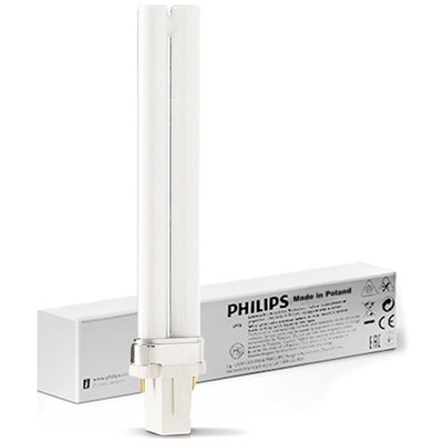 Лампа ультрафиолетовая 311 н.м. PHILIPS PL-S 9W/01/2P 1CT/6X10BOX, G23 (2 штыря) фототерапия