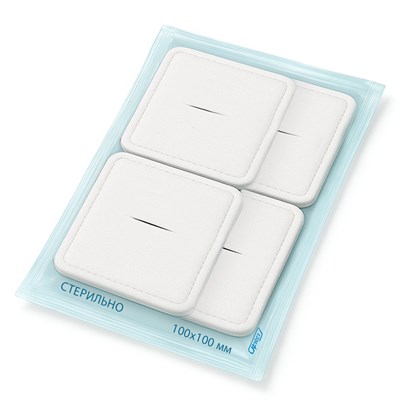 Электрод с токораспределительным элементом из углеродной ткани многоразовый фланелевый 100x100 мм. Цена за 4 шт.