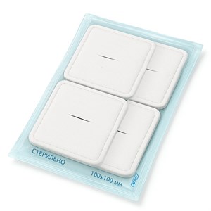 Электрод с токораспределительным элементом из углеродной ткани многоразовый фланелевый 100x100 мм. Цена за 4 шт.