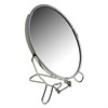 Зеркало настольное металлическое увеличительное двухстороннее круглое - фото 10323